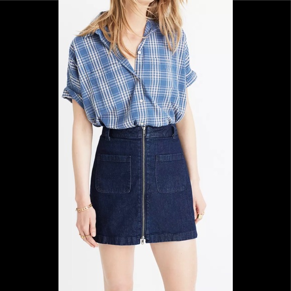 Madewell Denim Zip Mini Skirt - Picture 2 of 7